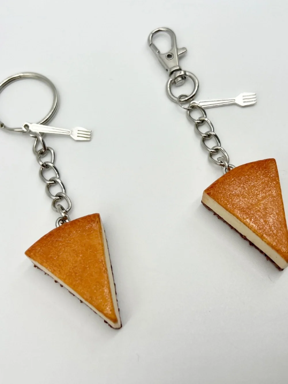 Italian New York Cheesecake Keychain or Bag Clip | Handmade Dessert Accessory